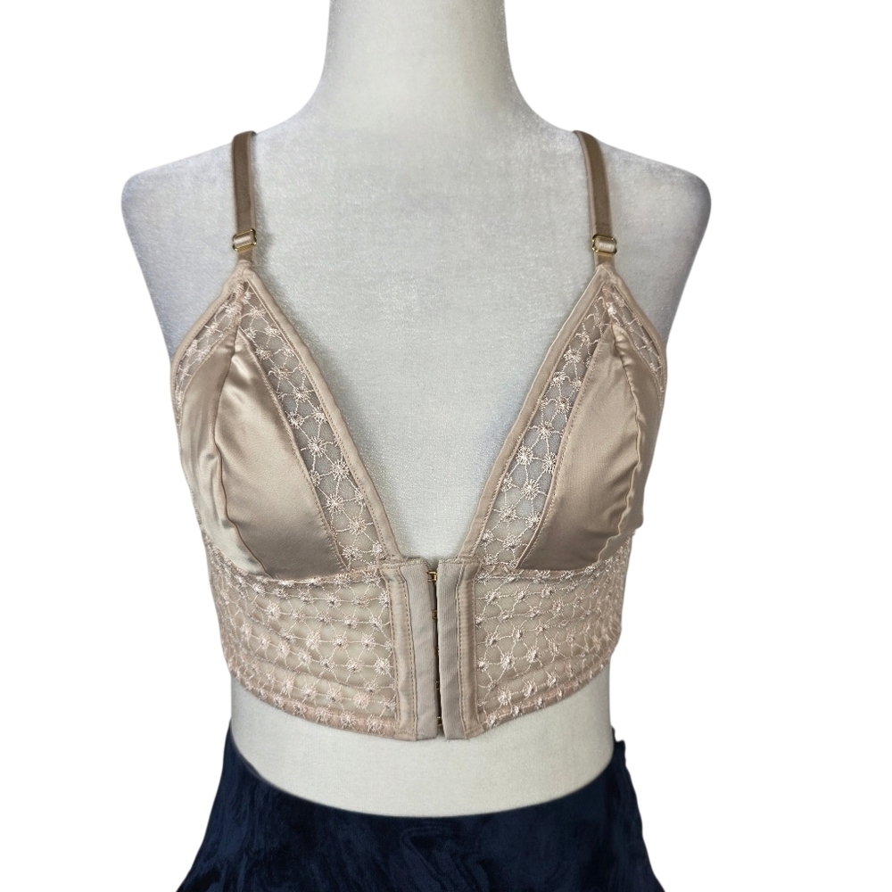 Victoria's Secret Satin and Lace Bralette in Cream